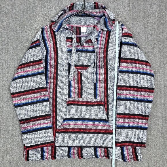 Artesanias Hoodie Mens L Striped Baja California Surfer Skater Sweater Drug Rug - Picture 3 of 10